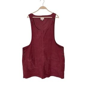 American Eagle Women's mauve Corduroy Mini‎ Overall Jumper Dress XXL